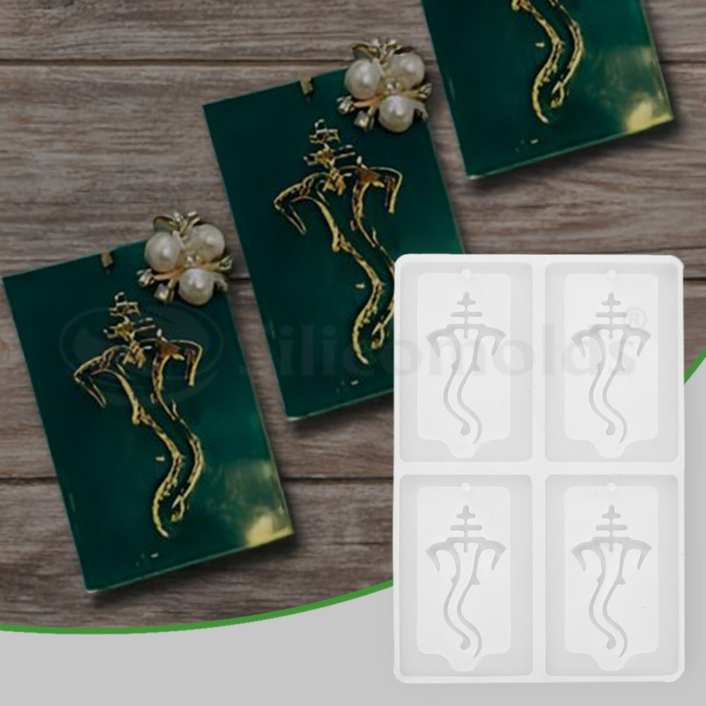 SILICOMOLDS-Ganesh Rectangle Shape Keychain Molds-URP315RM